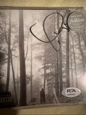Taylor Swift "folklore" Autographed CD - Black & White Forest Cover